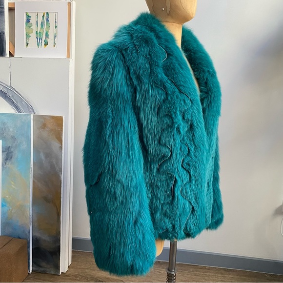 90s VTG ROBERTO CAVALLI Dyed Arctic Fox Fur w/Leather Zipper Detail RUNWAY - Picture 4 of 13